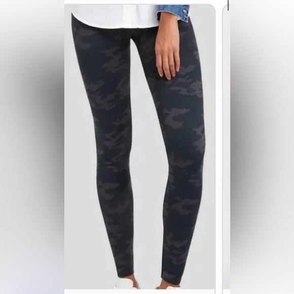 SPANX Pants - SPANX Faux Leather Camo Leggings Sz 2X High Rise Power Waistband | Style 20185R.